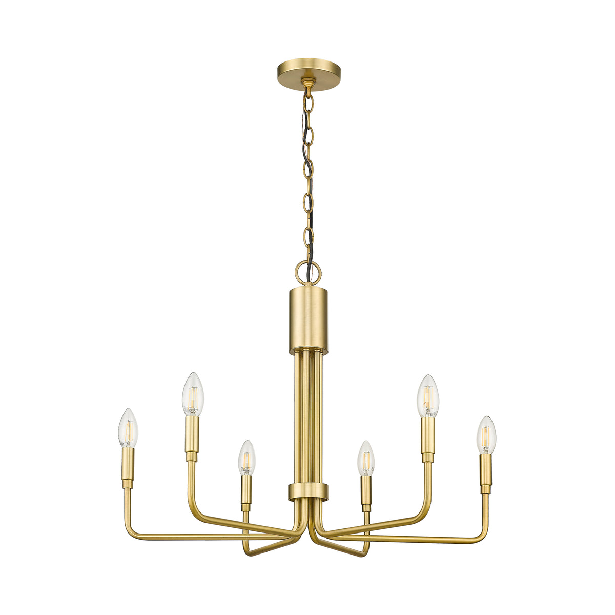 gold chandelier 6 light candle style modern farmhouse