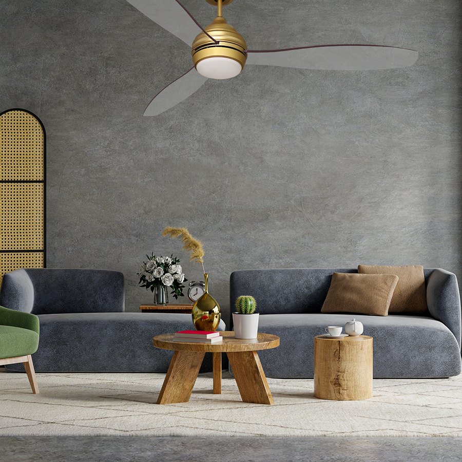 Modern mid centry ceiling fan with light