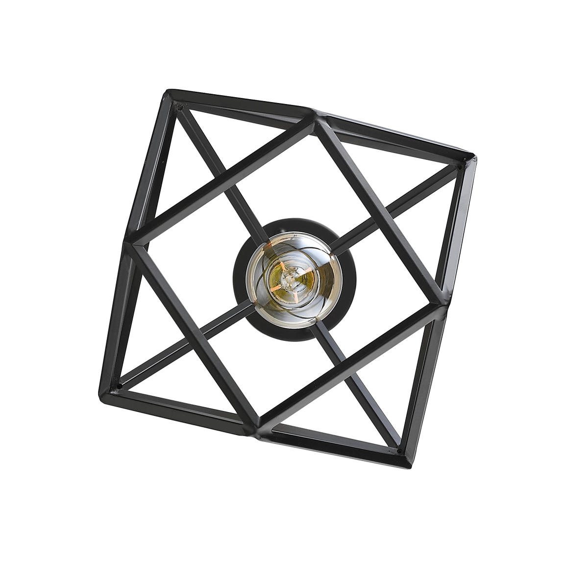 Black geometric cage pendant light bottom - Vivio Lighting