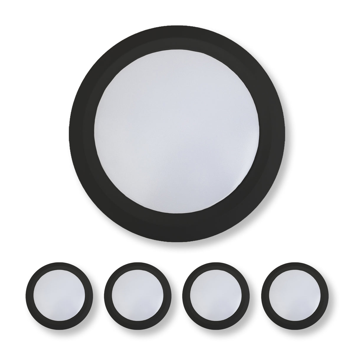 7 Inch LED Disk Light 15W - 3000K - 1080Lumens - Black (2 Pack, 4 Pack, 6 Pack, 8 Pack)