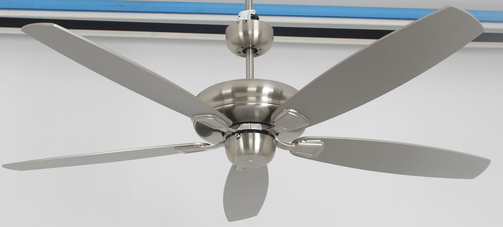 56&quot; 5-Blade Brushed Nickel Ceiling Fan without Lights