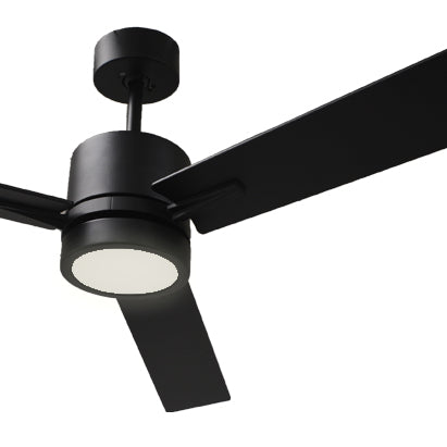 Farmhouse ceiling fan with 3 matte black blades