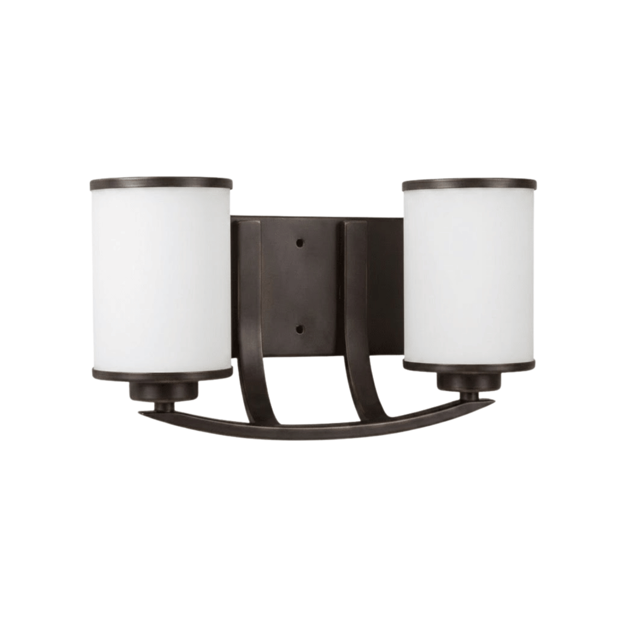 Lexington 2 Light Vanity Light - Rubbed Bronze with White Glass