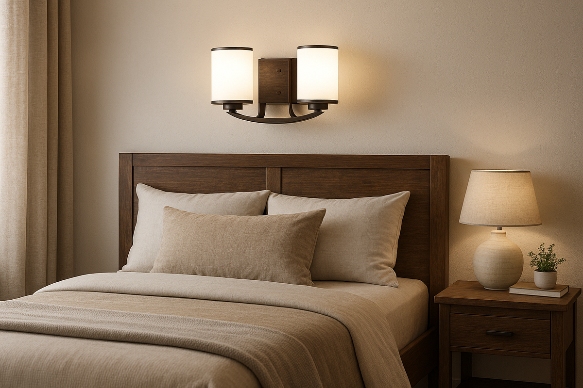 Lexington 2 Light Vanity Light - Rubbed Bronze with White Glass