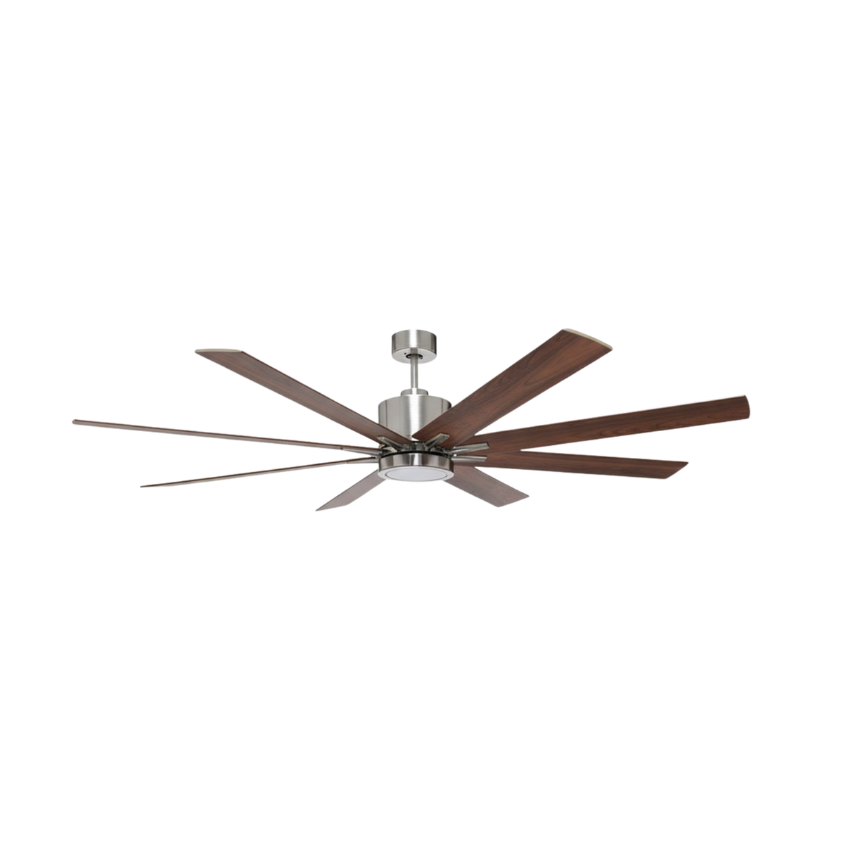 8-Blade 66" NK Fan Silver/Walnut Blades 16W LED Light Kit 3000K
