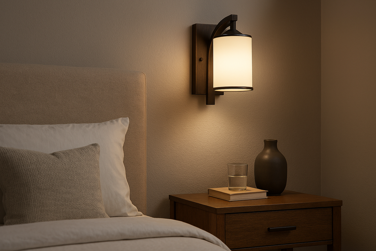 Lexington 1 Light Wall Sconce - Rubbed Bronze with White Glass