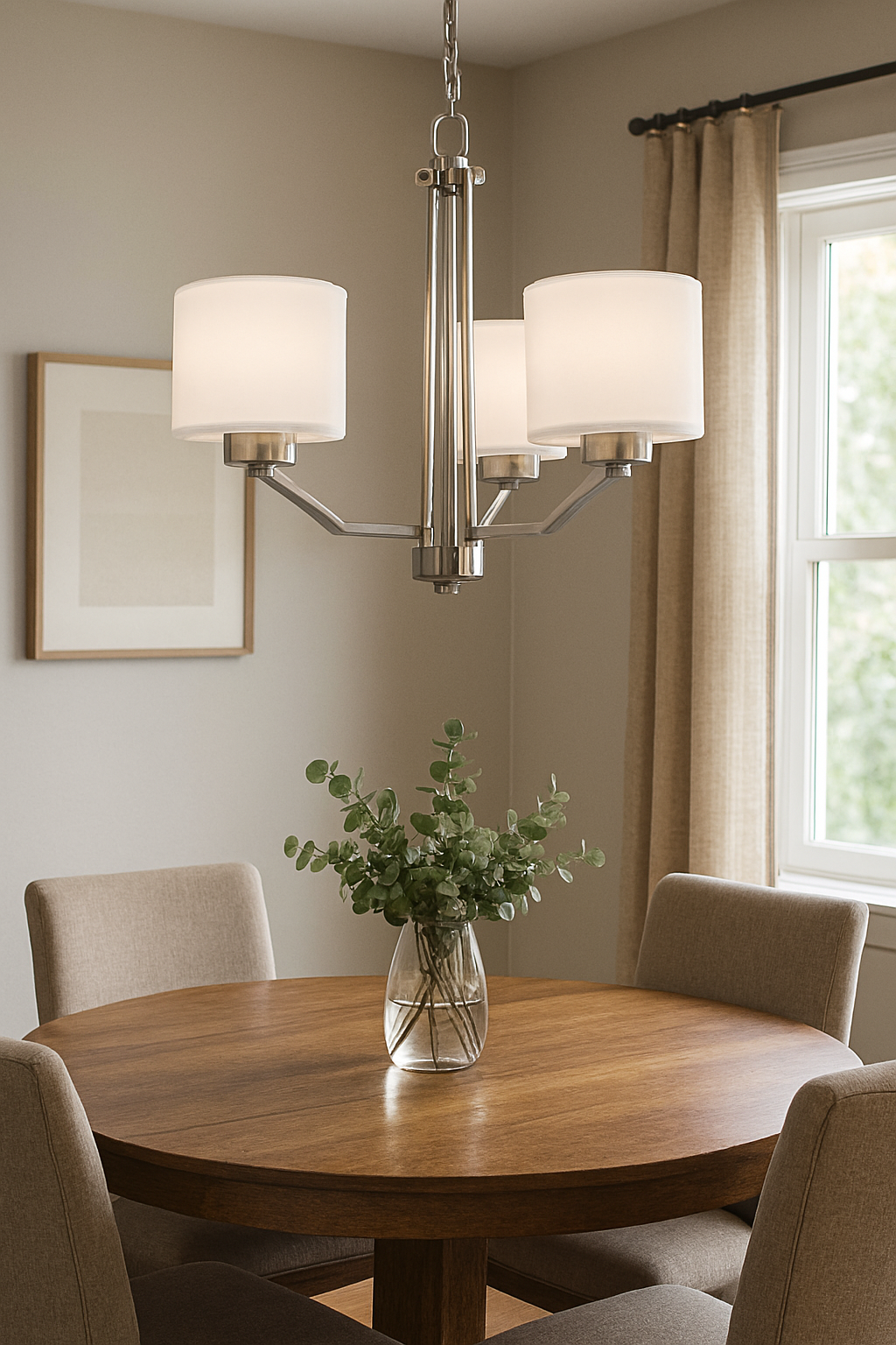 Paris 3-Light 18.5&quot;Wide White Glass Chandelier Brushed Nickel Finish