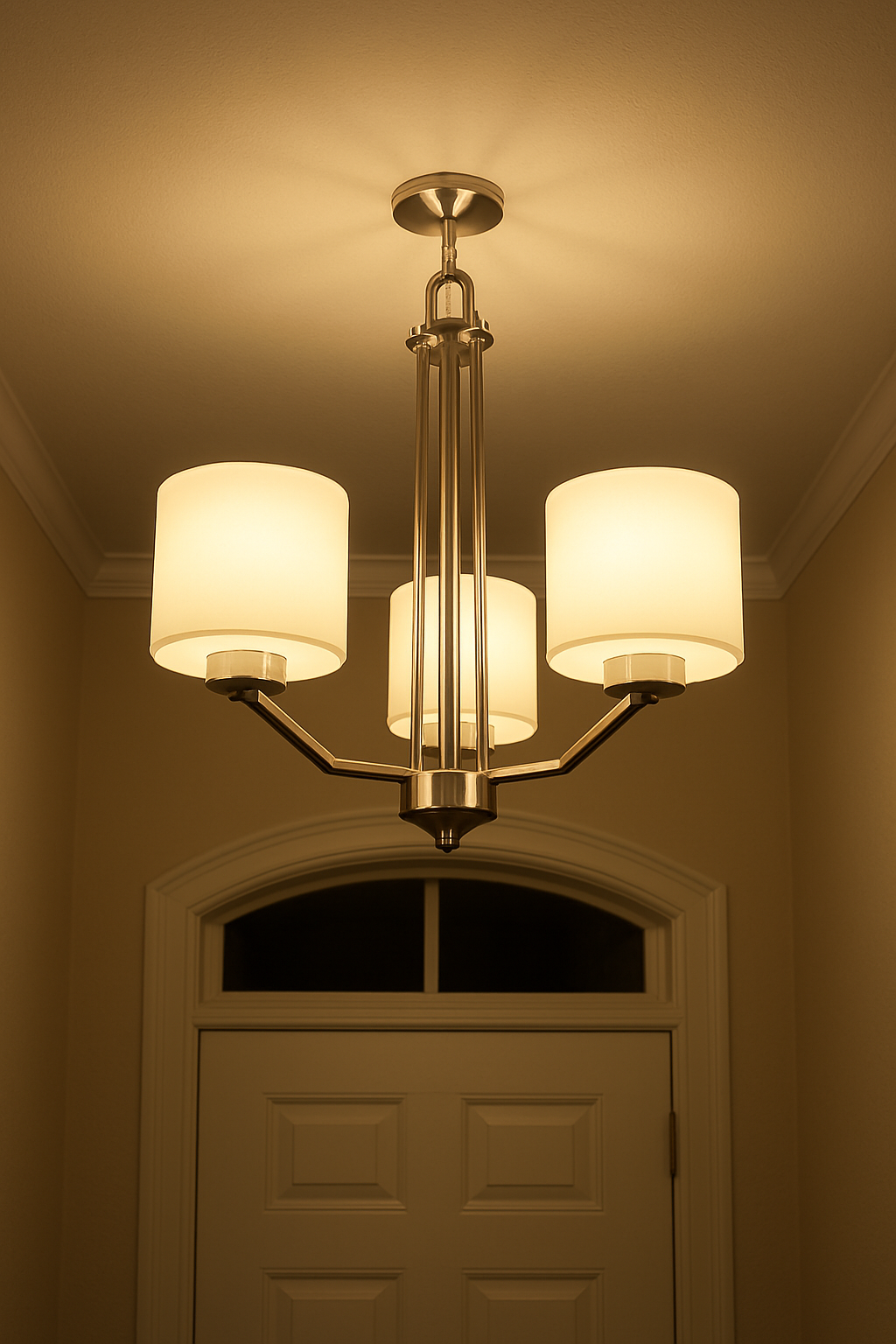 Paris 3-Light 18.5&quot;Wide White Glass Chandelier Brushed Nickel Finish