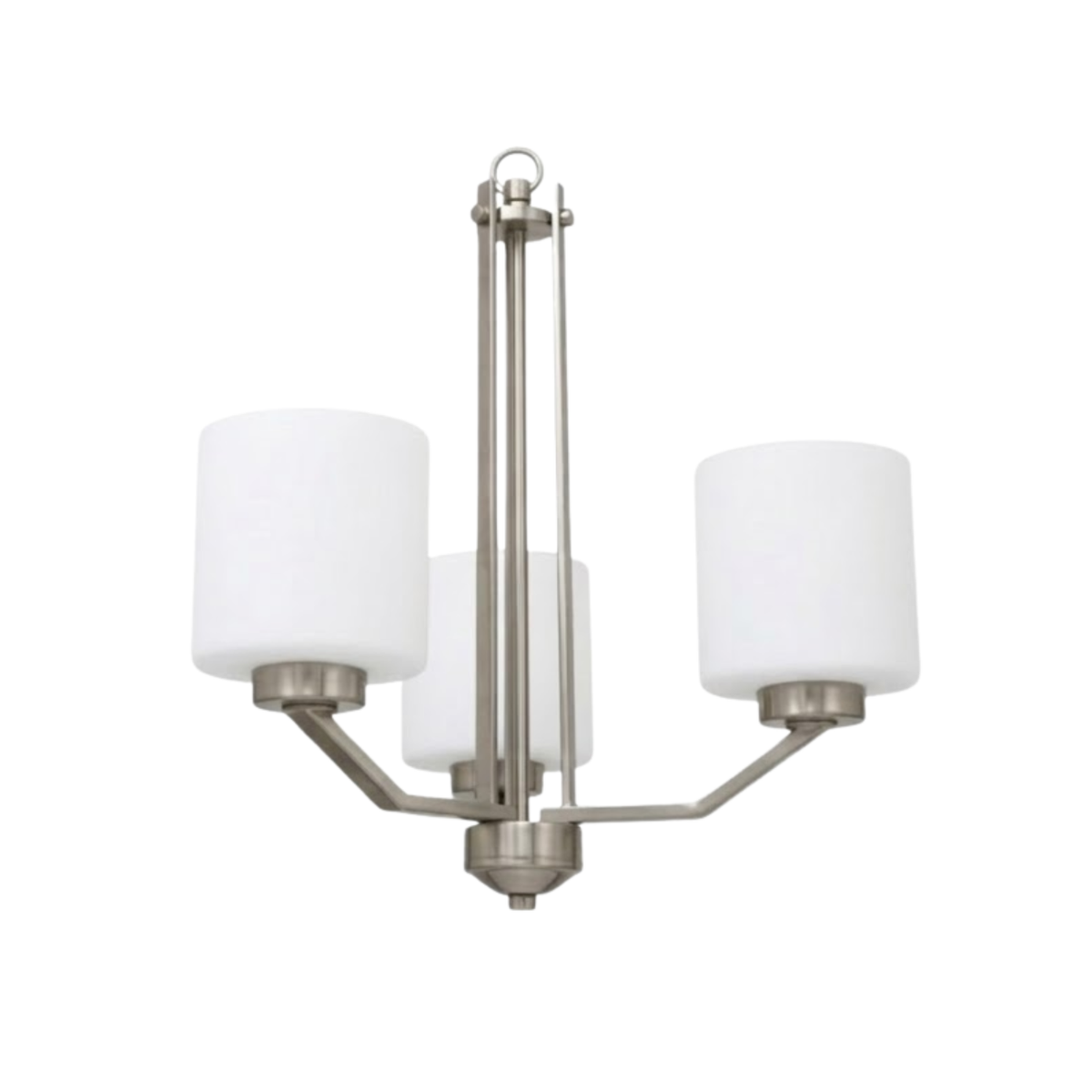 Paris 3-Light 18.5"Wide White Glass Chandelier Brushed Nickel Finish
