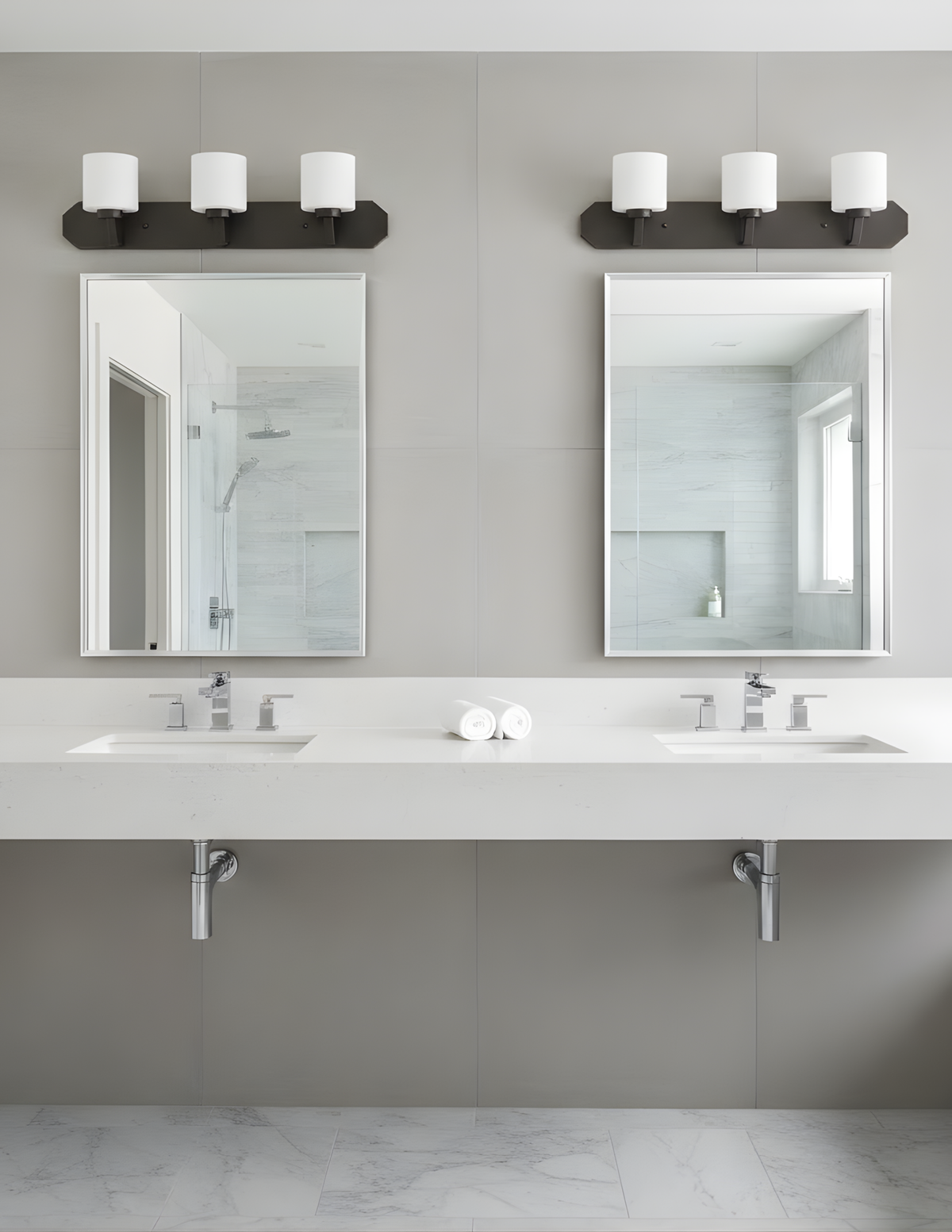 Paris 3 Light Vanity Light - Rubbed Bronze with White Glass
