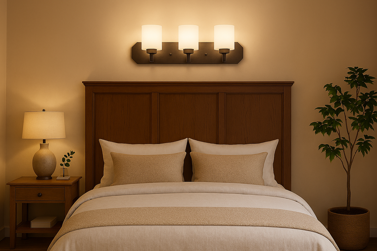 Paris 3 Light Vanity Light - Rubbed Bronze with White Glass