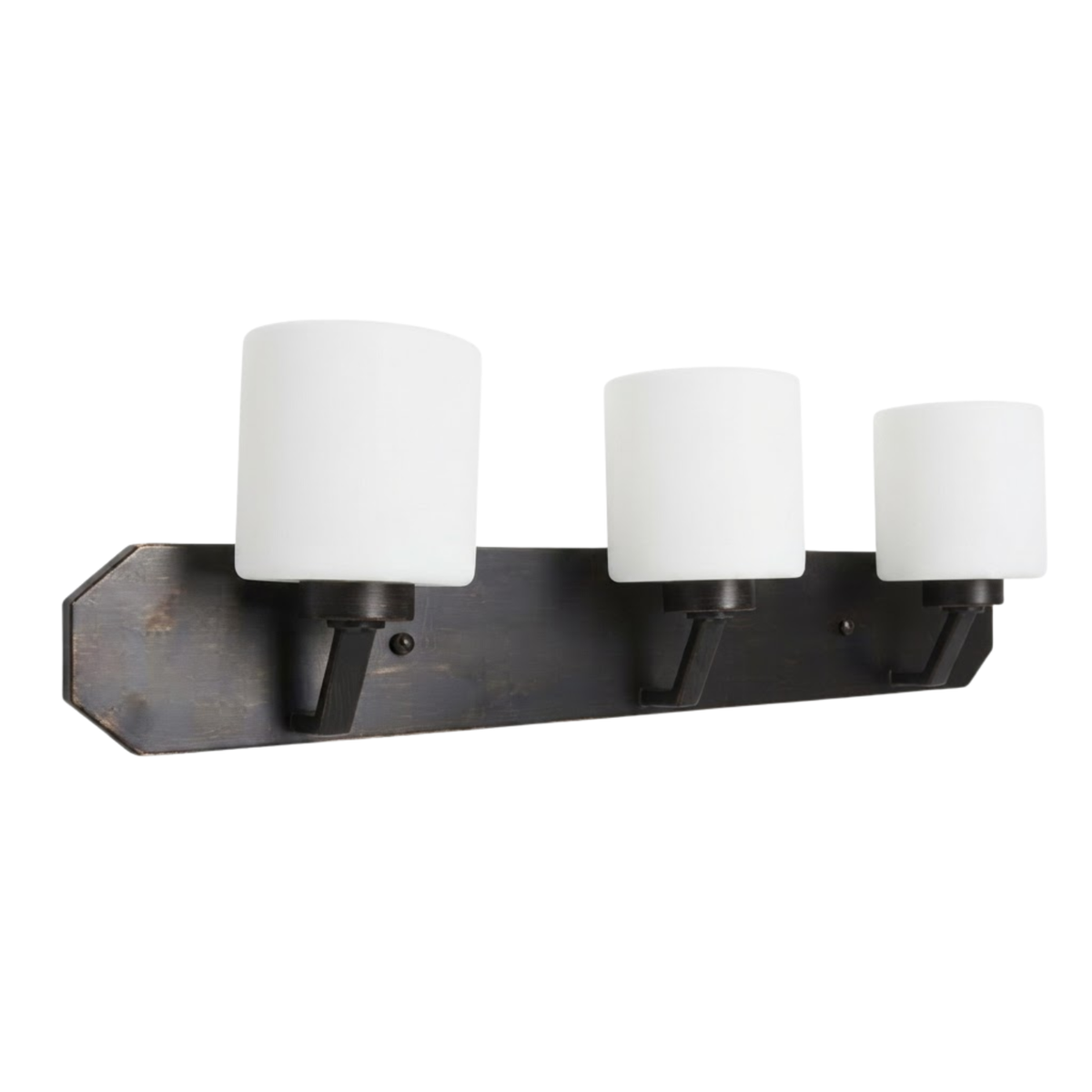 Paris 3 Light Vanity Light - Rubbed Bronze with White Glass