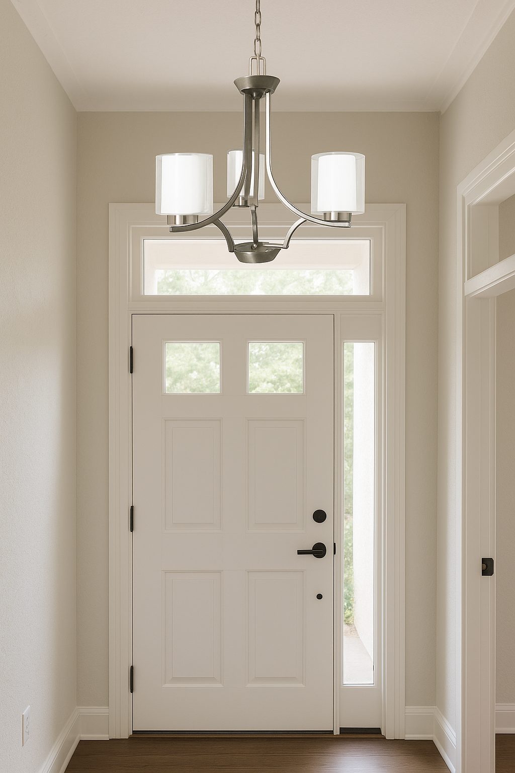 Sonora 3-Light Chandelier - Brushed Nickel- Clear and White Glass