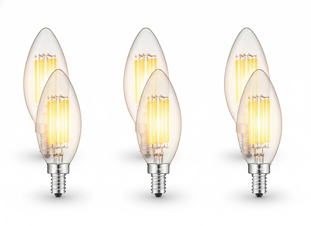 LED 4 Watt Torpedo Candle Base Dimmable Light Bulbs - E12