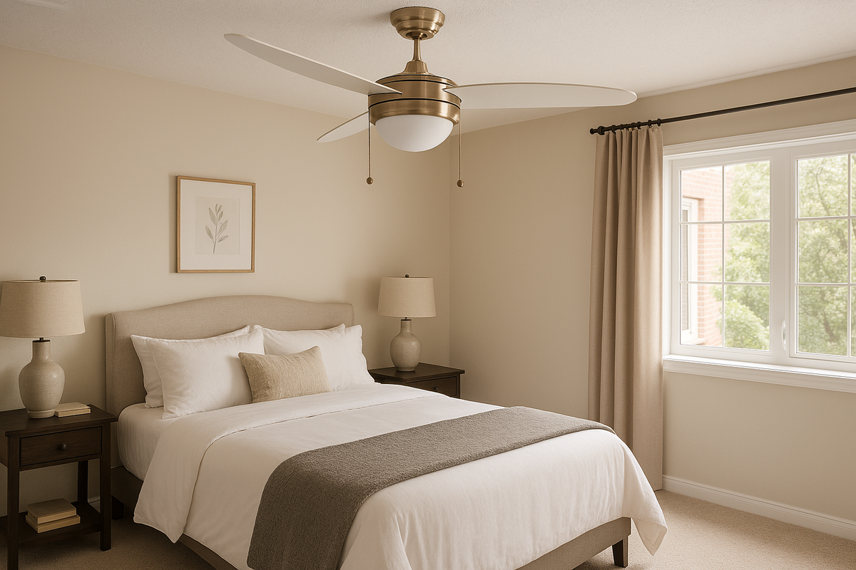 Contemporary 52 inch Ceiling Fan with Light - Brushed Nickel