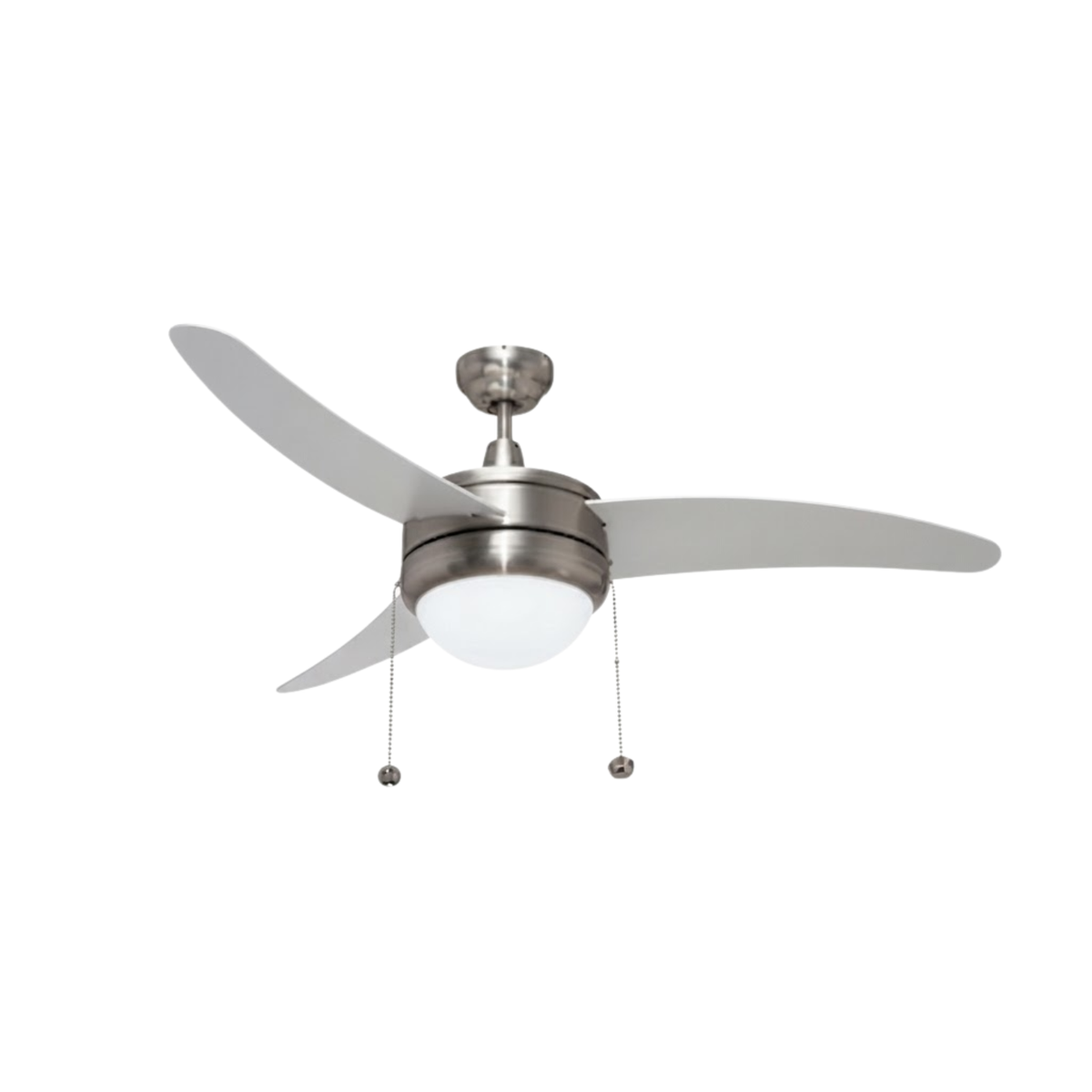 Contemporary 52 inch Ceiling Fan with Light - Brushed Nickel