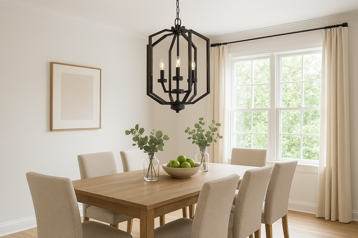 Paris 3 Light Open Cage Pendant Light - Rubbed Bronze Finish with No Glass