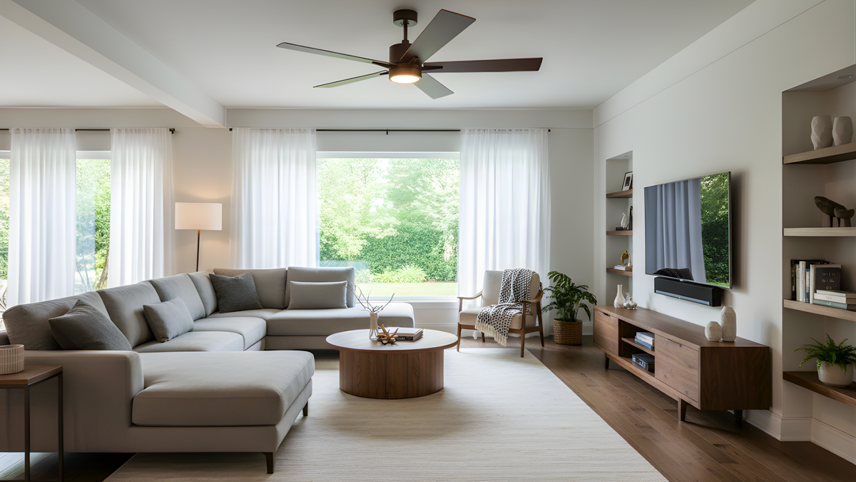 Metro 5 Blade 52" Farmhouse Rubbed Bronze Ceiling Fan with Lights