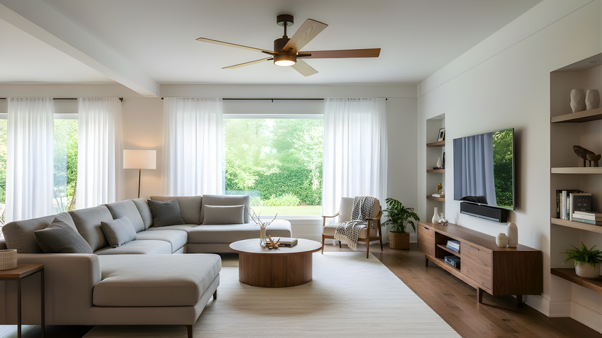 Metro 5 Blade 52" Farmhouse Rubbed Bronze Ceiling Fan with Lights