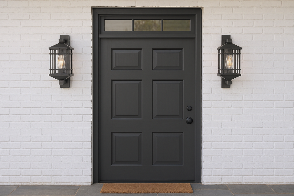 Berlin Medium Coach Light - Matte Black - Clear Seeded Glass