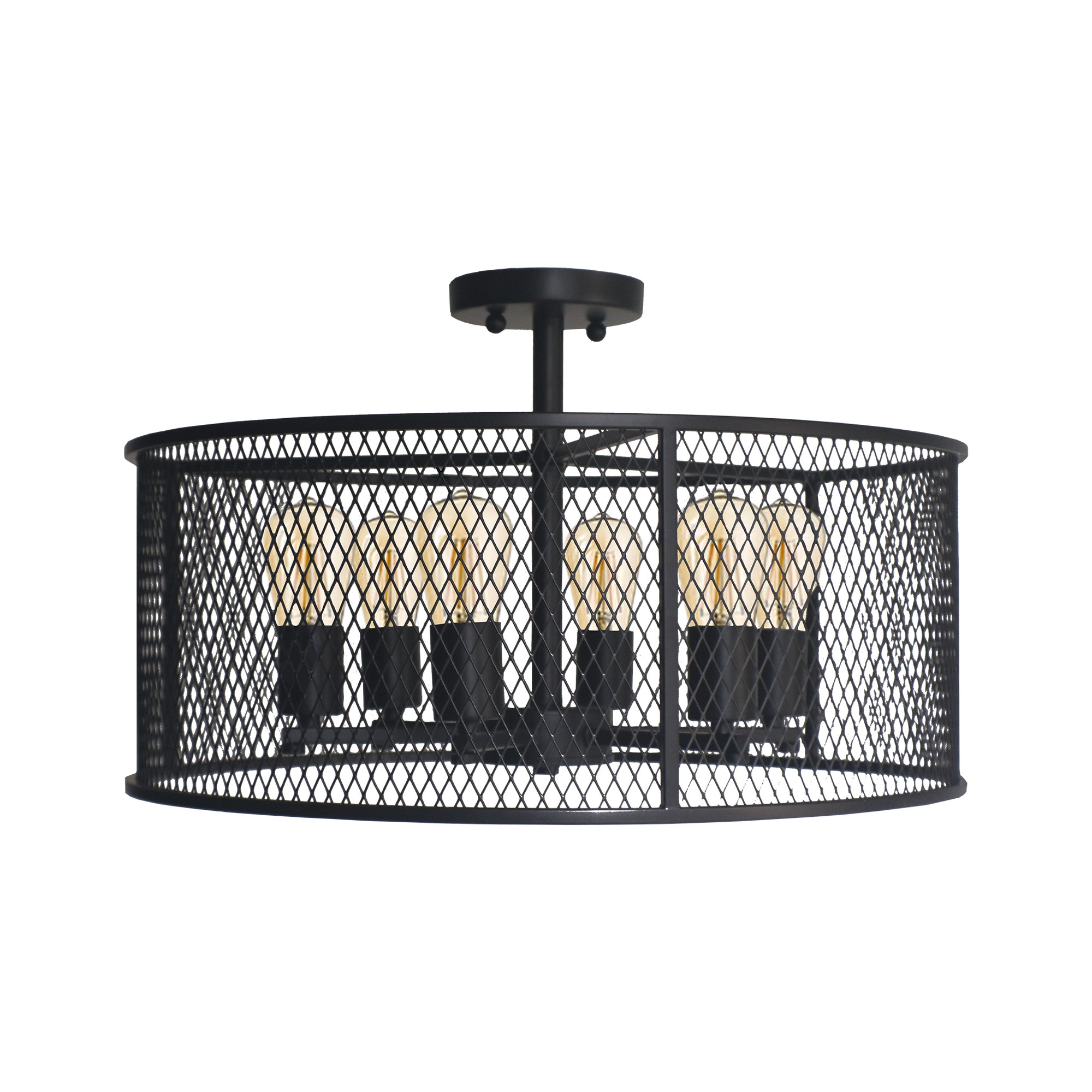 semi flush mount lighting black