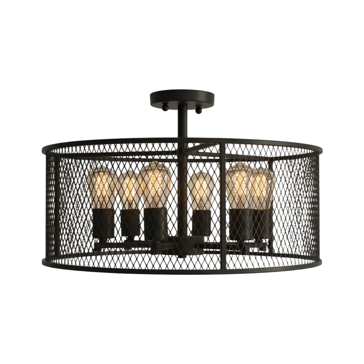 Rimini 6-Light Steel Mesh Shade Semi Flush Mount - MB