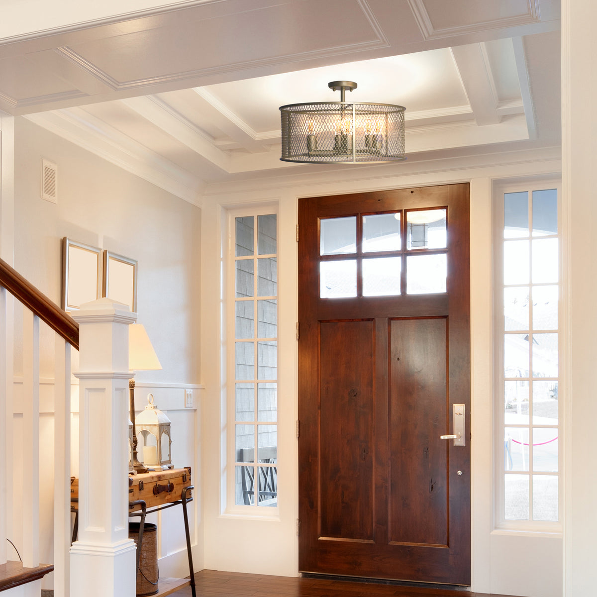 Modern Farmhouse Semi-Flush Ceiling Mount Light 6 Light