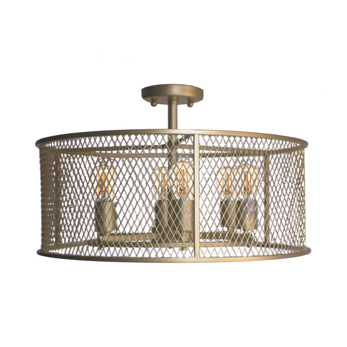 gold semi flush mount lighting 
