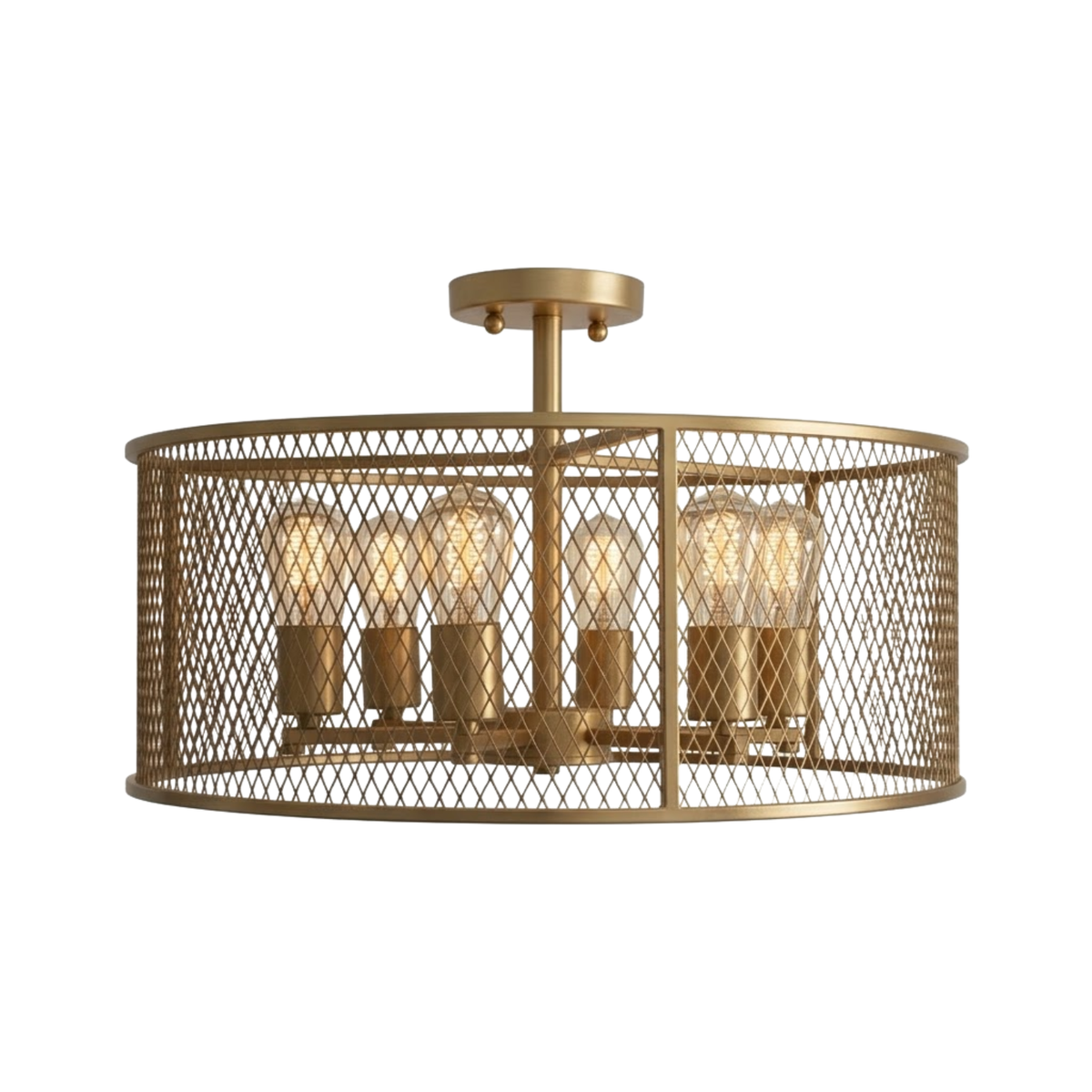Rimini 6-Light Steel Mesh Shade Semi Flush Mount - MB