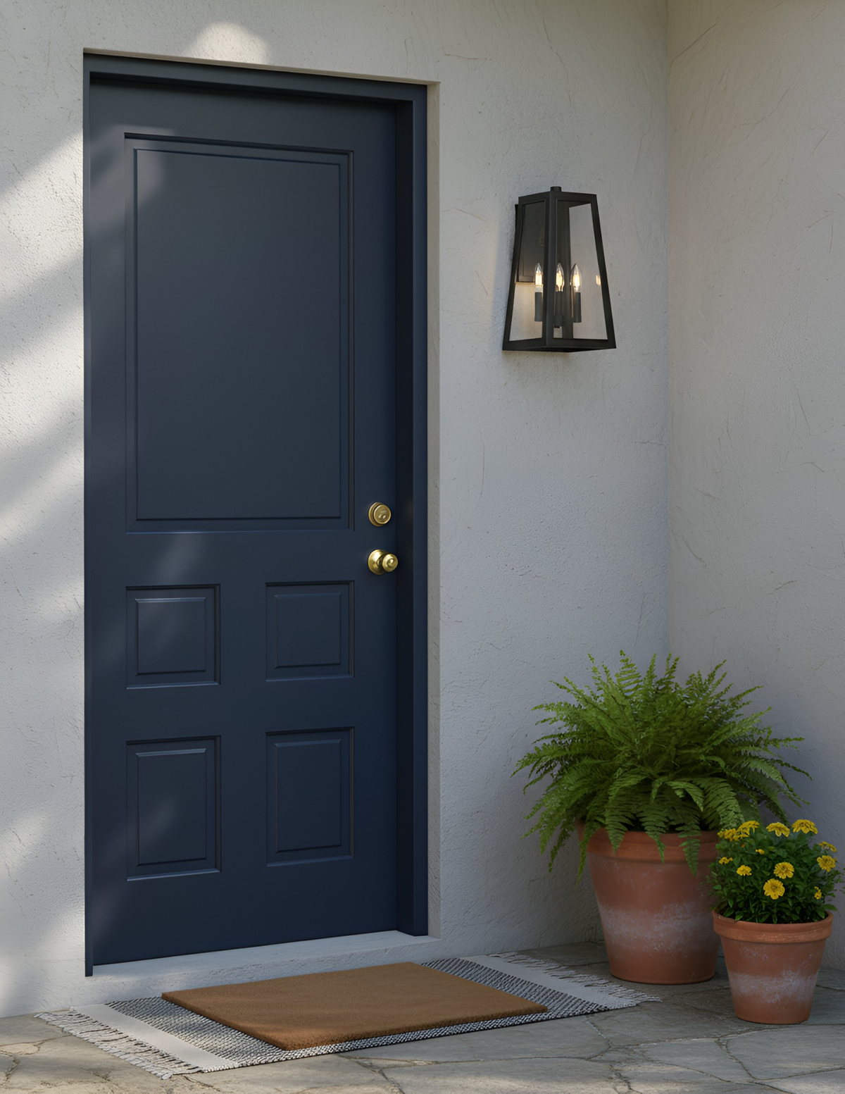 Gilbert Medium 3-Light Clear Glass Trapezoid Wall Sconce Lantern Coach Light – Matte Black