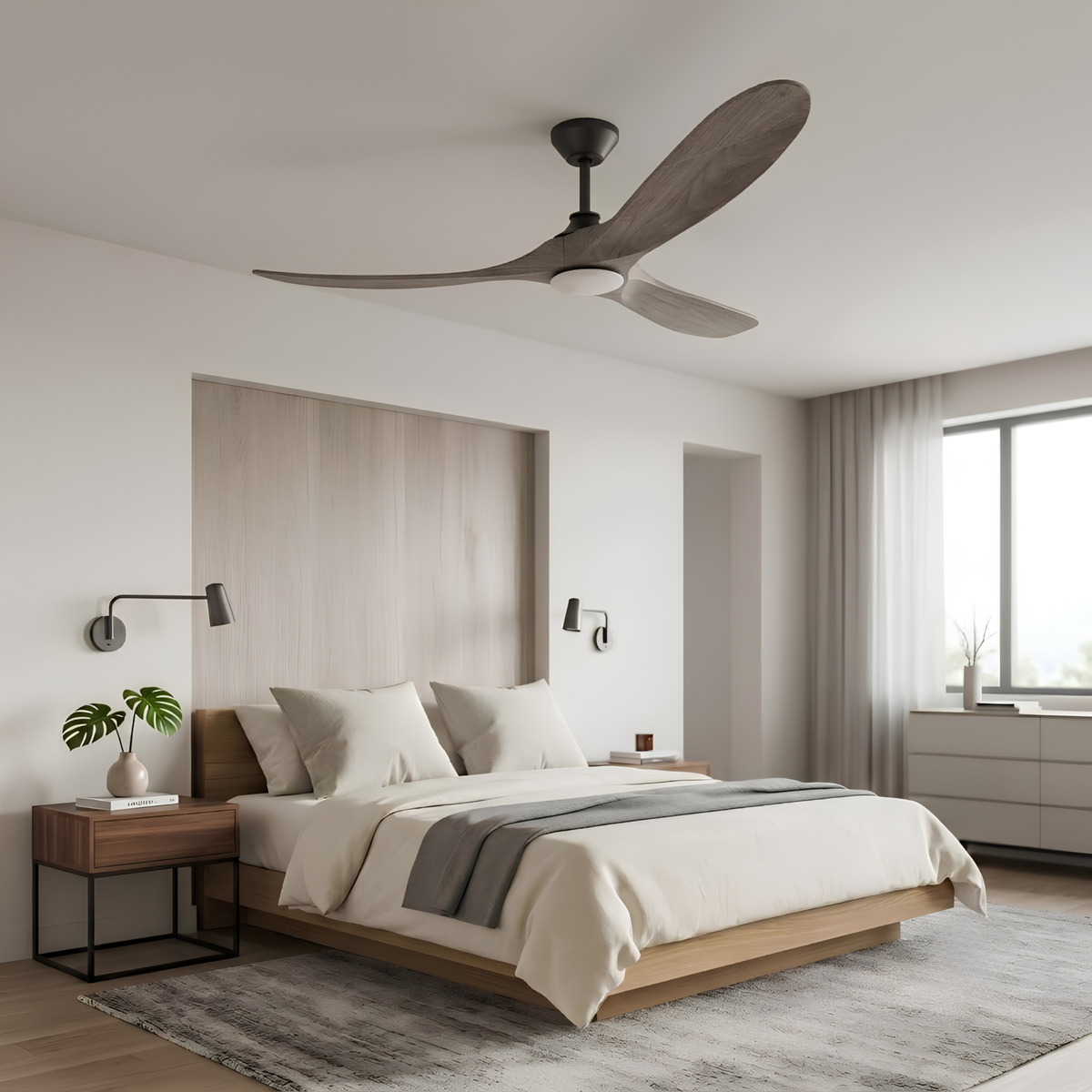 Malibu 3-Blade 60" Wood Blade Fan - MB - Light Maple Blades