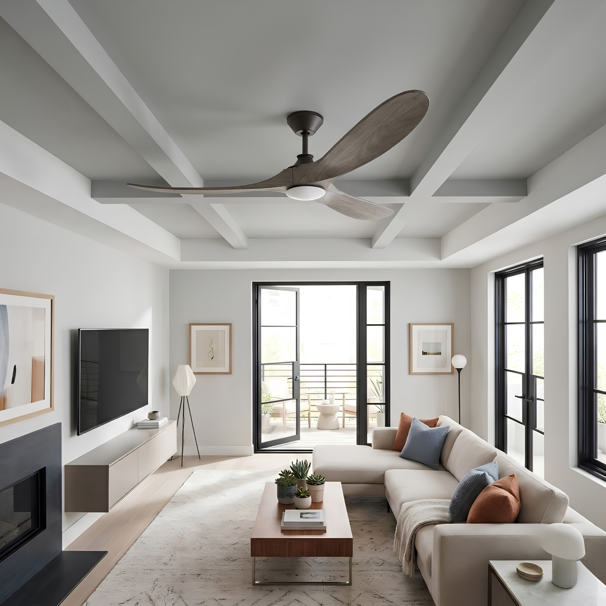 Malibu 3-Blade 60" Wood Blade Fan - MB - Light Maple Blades