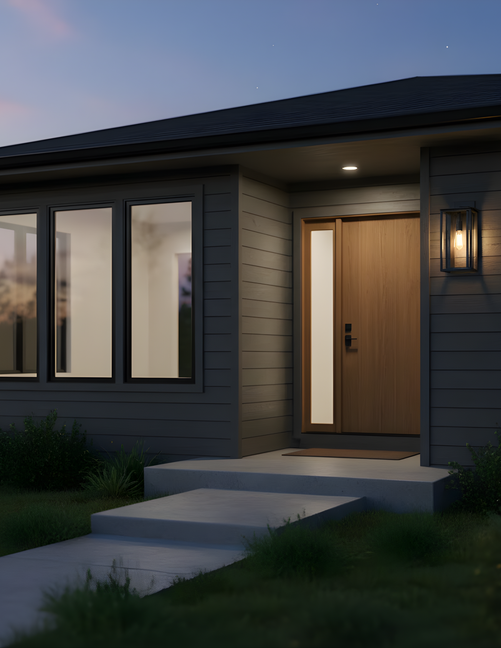 Mare Medium Outdoor Lantern Wall Sconce Double Frames with Clear Glass – Matte Black