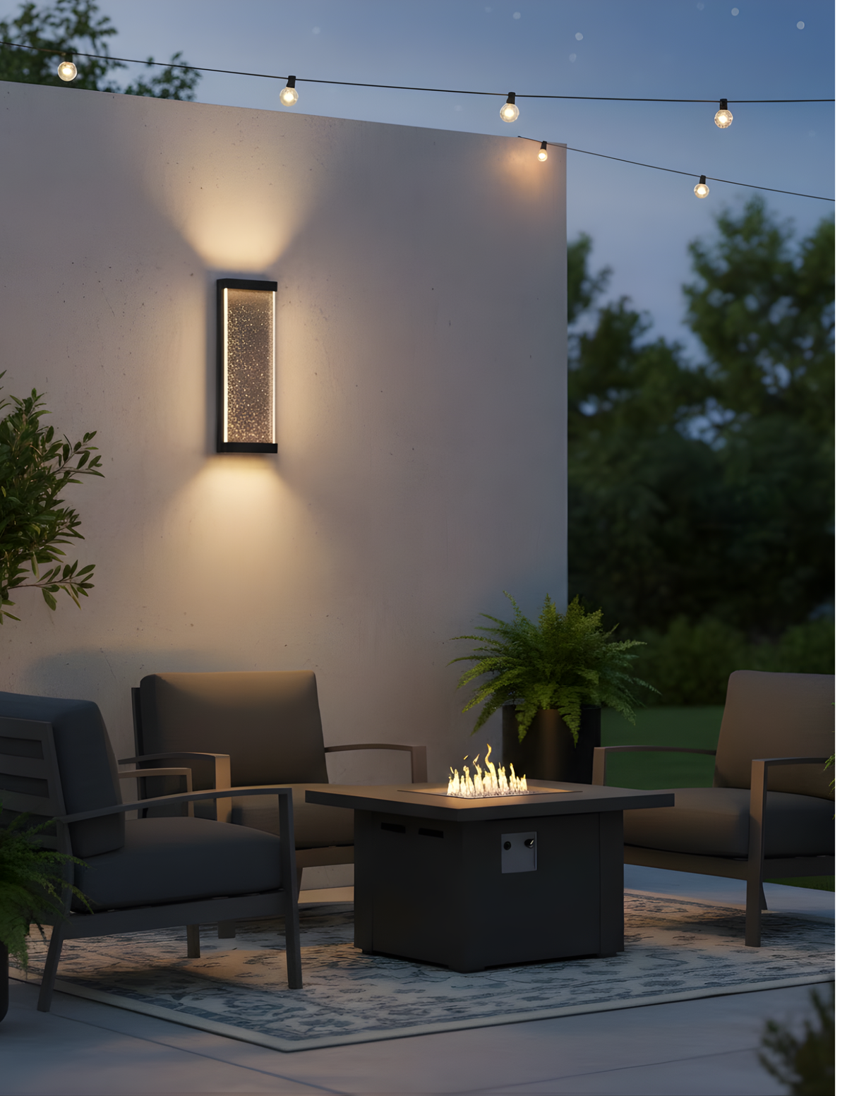 Priscu Modern LED Bubble Glass Matte Black Wall Light – Matte Black