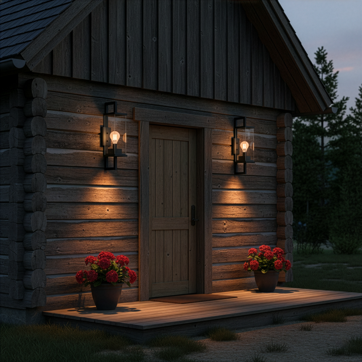 Large Modern Coach Light Matte Black