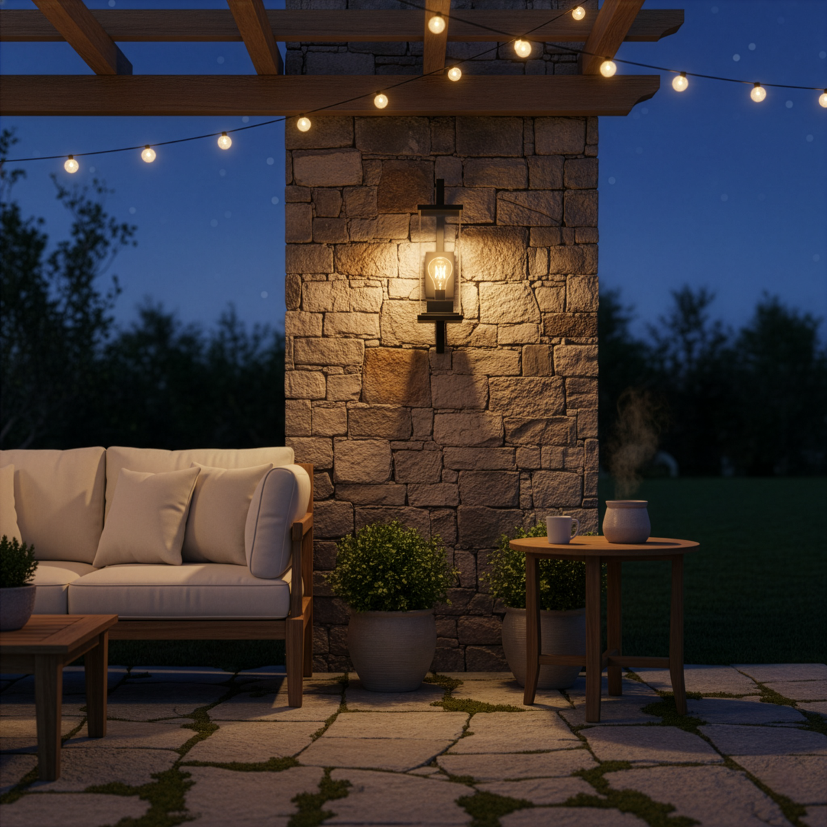 Large Modern Coach Light Matte Black