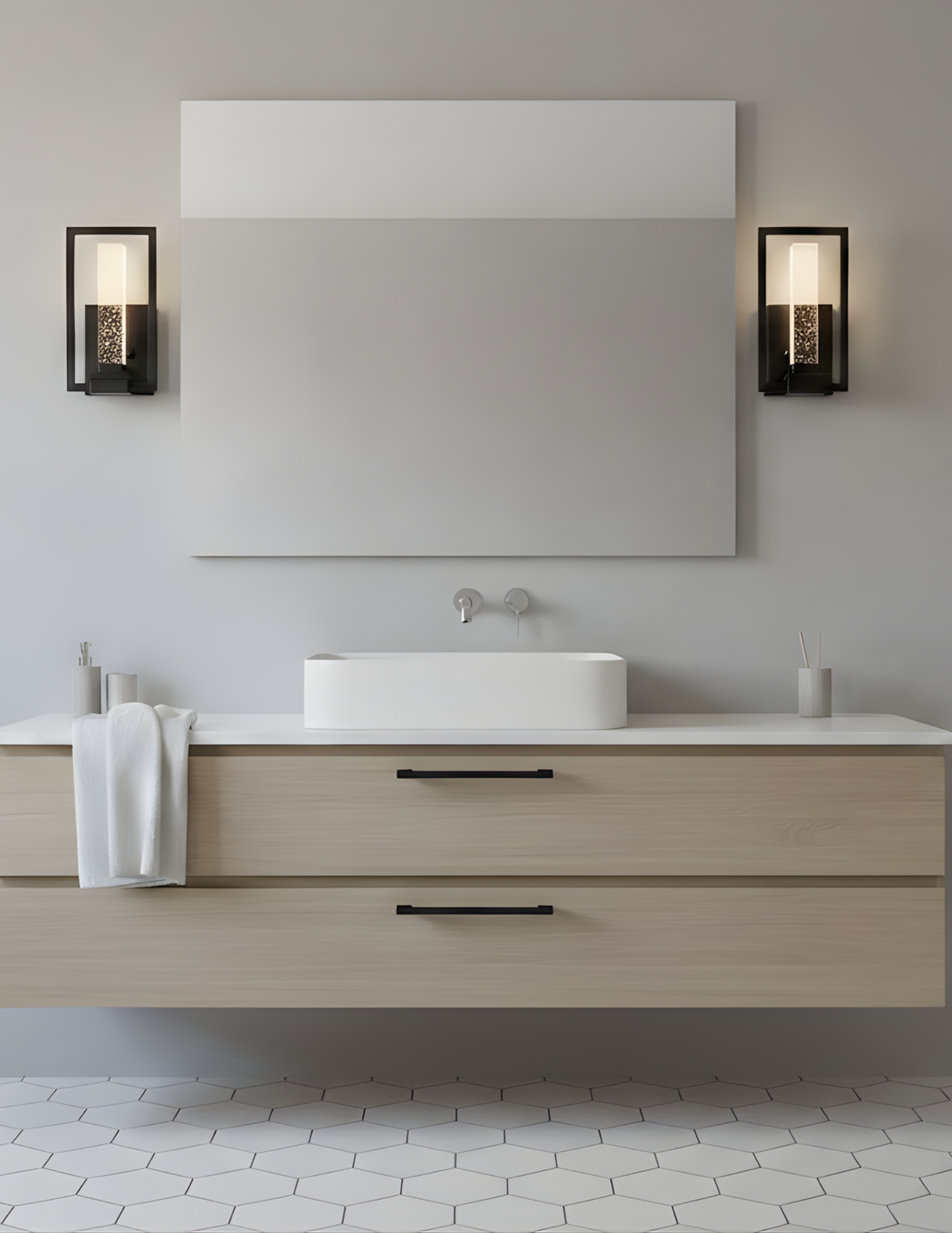 Crystal Glass Indoor Seeded Wall Sconce - MB