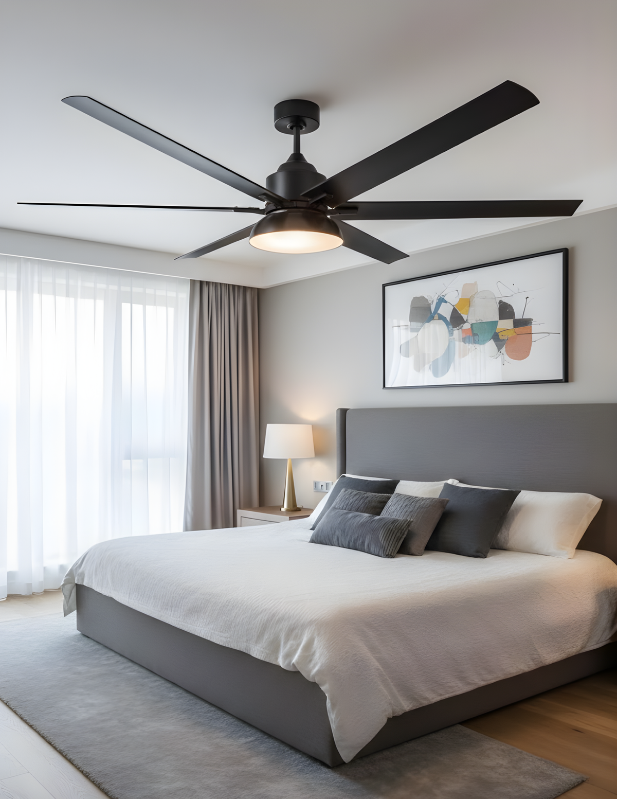 Electra 72" Indoor and Outdoor Ceiling Fan with Light LED - Black or Gold