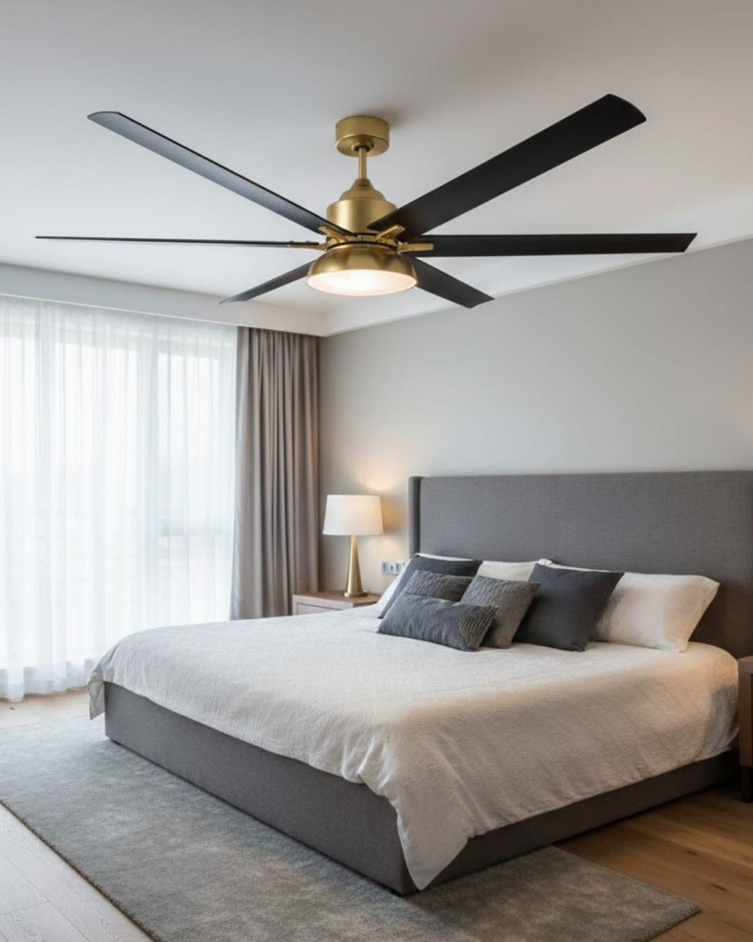 Electra 72" Indoor and Outdoor Ceiling Fan with Light LED - Black or Gold