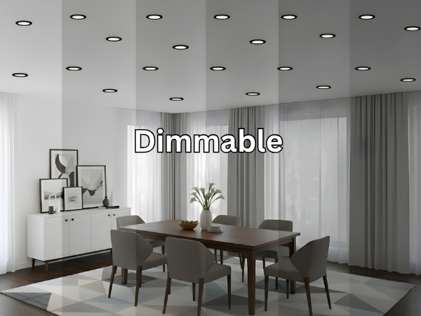 Matte Black 5/6" LED Disk Light - 15W - 3000K Dimmable