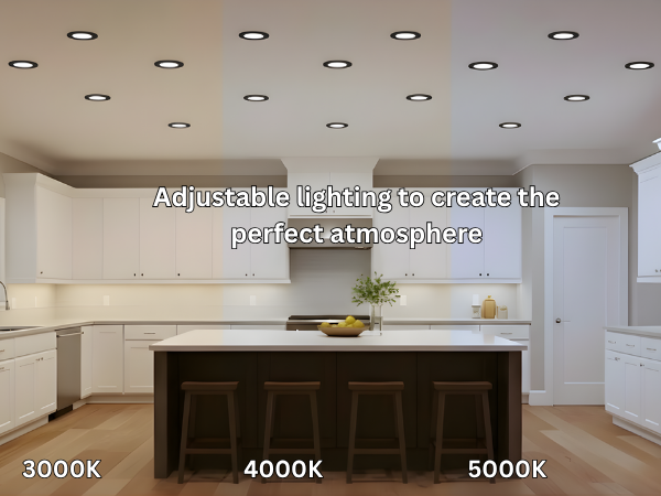 Matte Black 5/6" LED Disk Light - 15W - 3000K Dimmable
