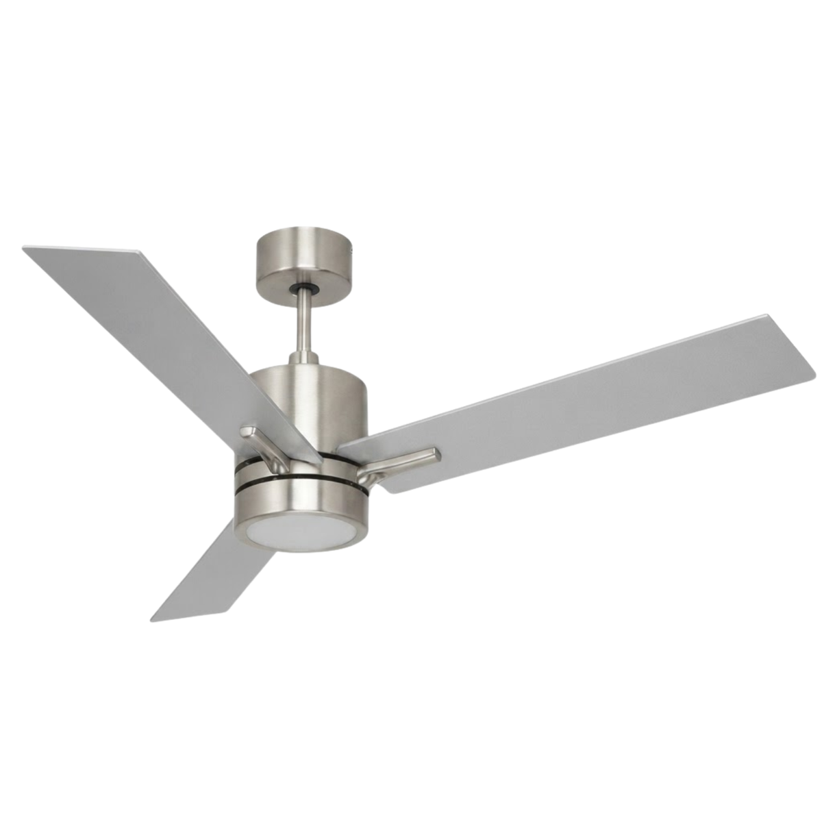 3-Blade 52" NK Modern Cylinder Fan Silver/Walnut Blades Remote & Handheld included