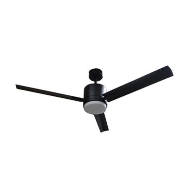 3-Blade 52" Modern Cylinder Fan Matte Black/Walnut Blades Remote & Handheld included