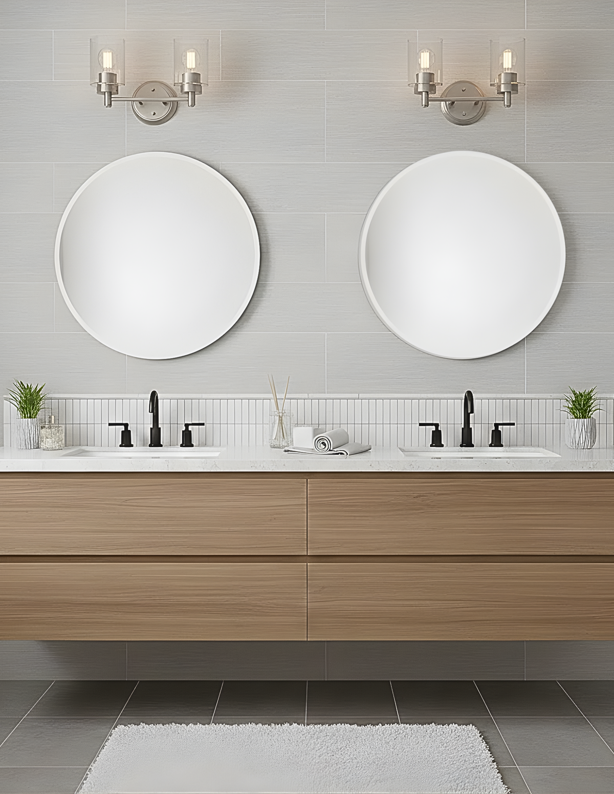 Mincio 2-Light Clear Glass Vanity