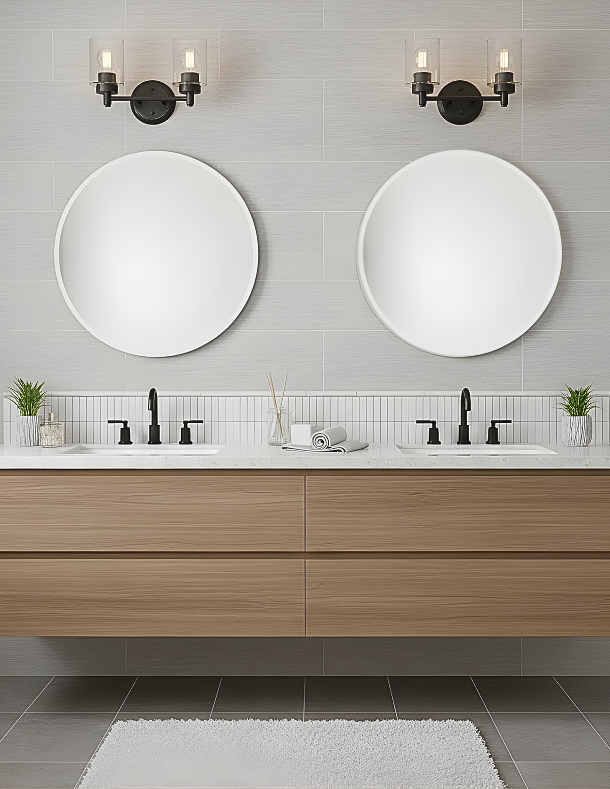Mincio 2-Light Clear Glass Vanity