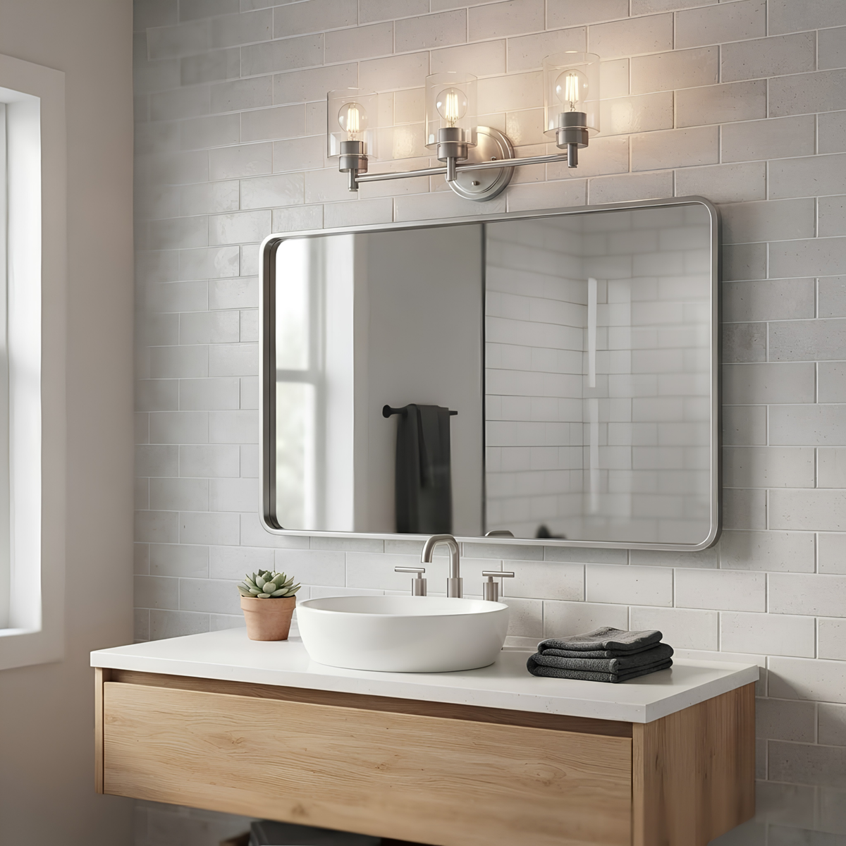 Mincio 3-Light Clear Glass Vanity