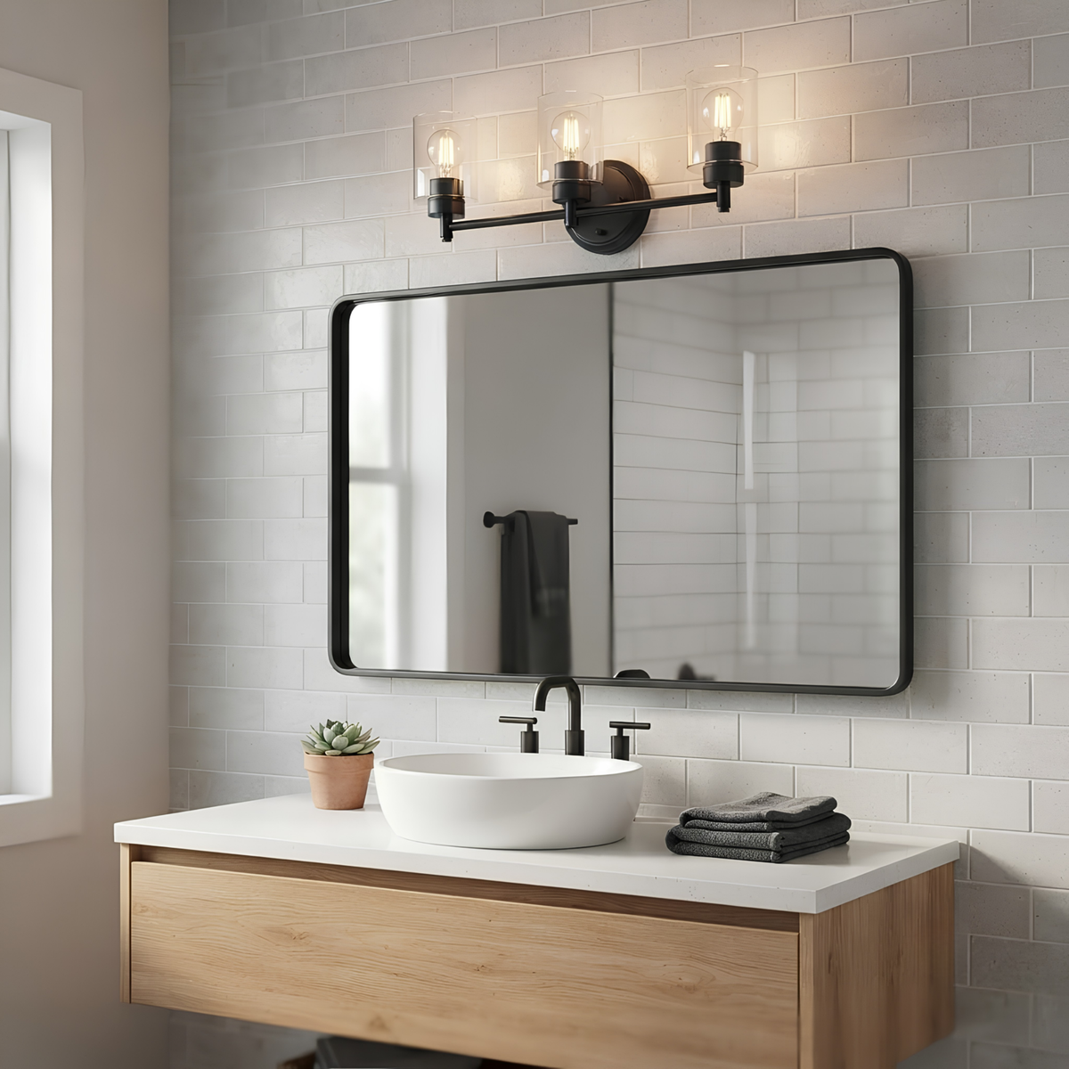 Mincio 3-Light Clear Glass Vanity