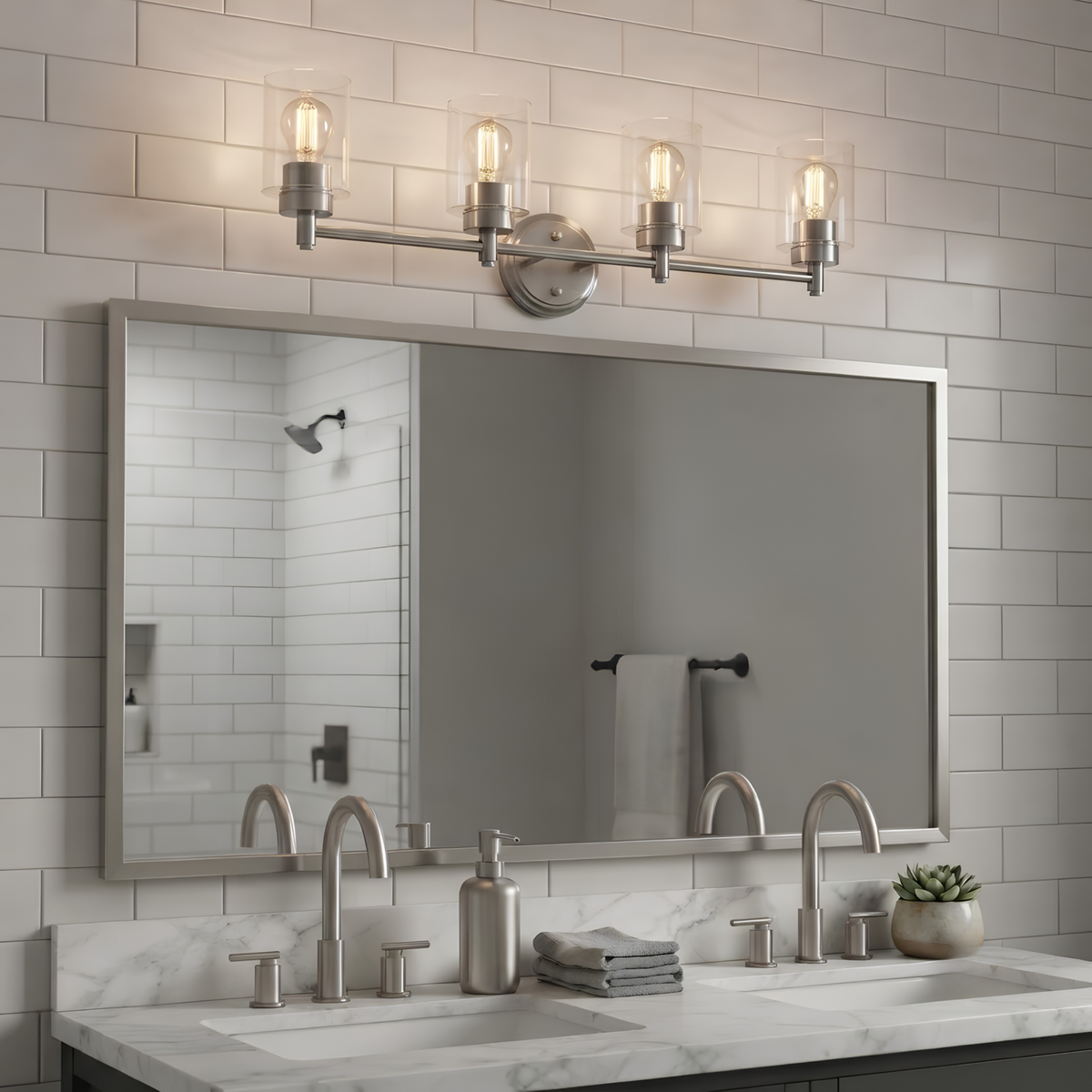 Mincio 4-Light Clear Glass Vanity