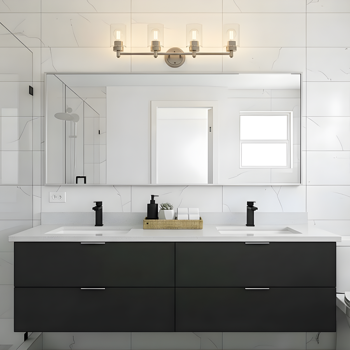 Mincio 4-Light Clear Glass Vanity