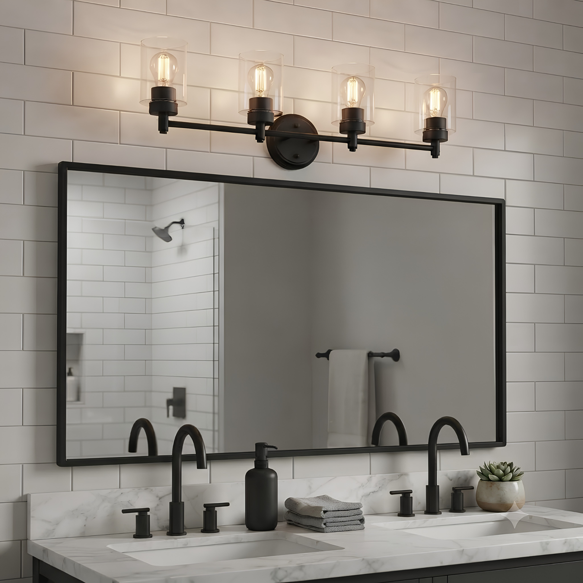 Mincio 4-Light Clear Glass Vanity